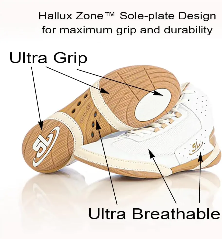 | Ascend One Bo Nickel Signature Model Wrestling Shoes | White & Gold