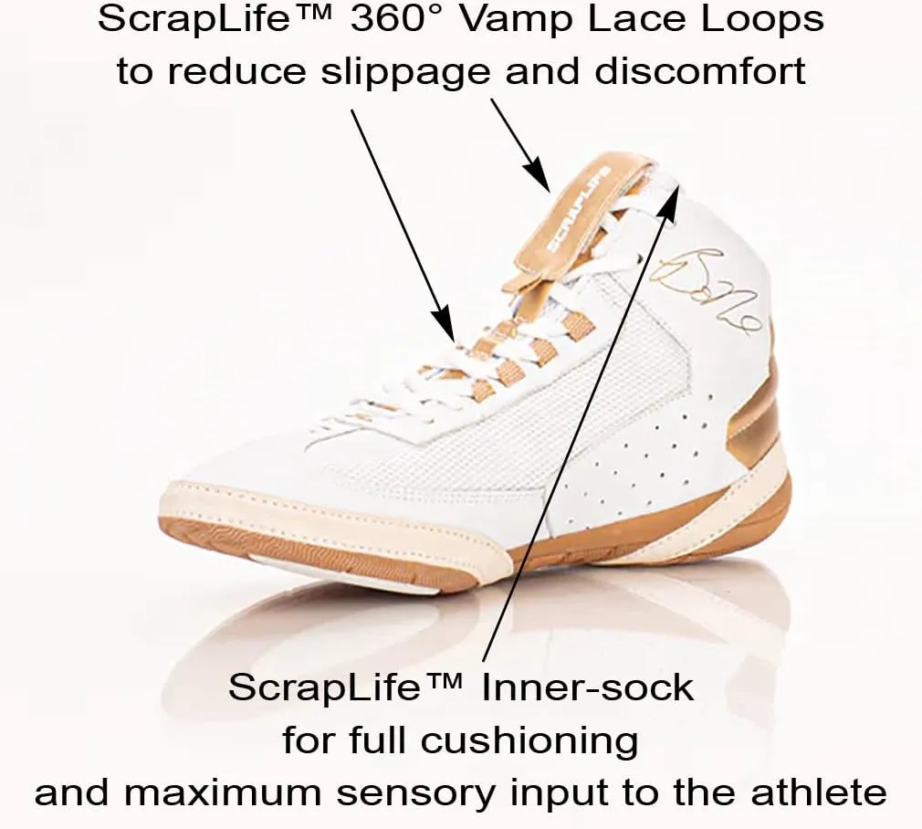| Ascend One Bo Nickel Signature Model Wrestling Shoes | White & Gold