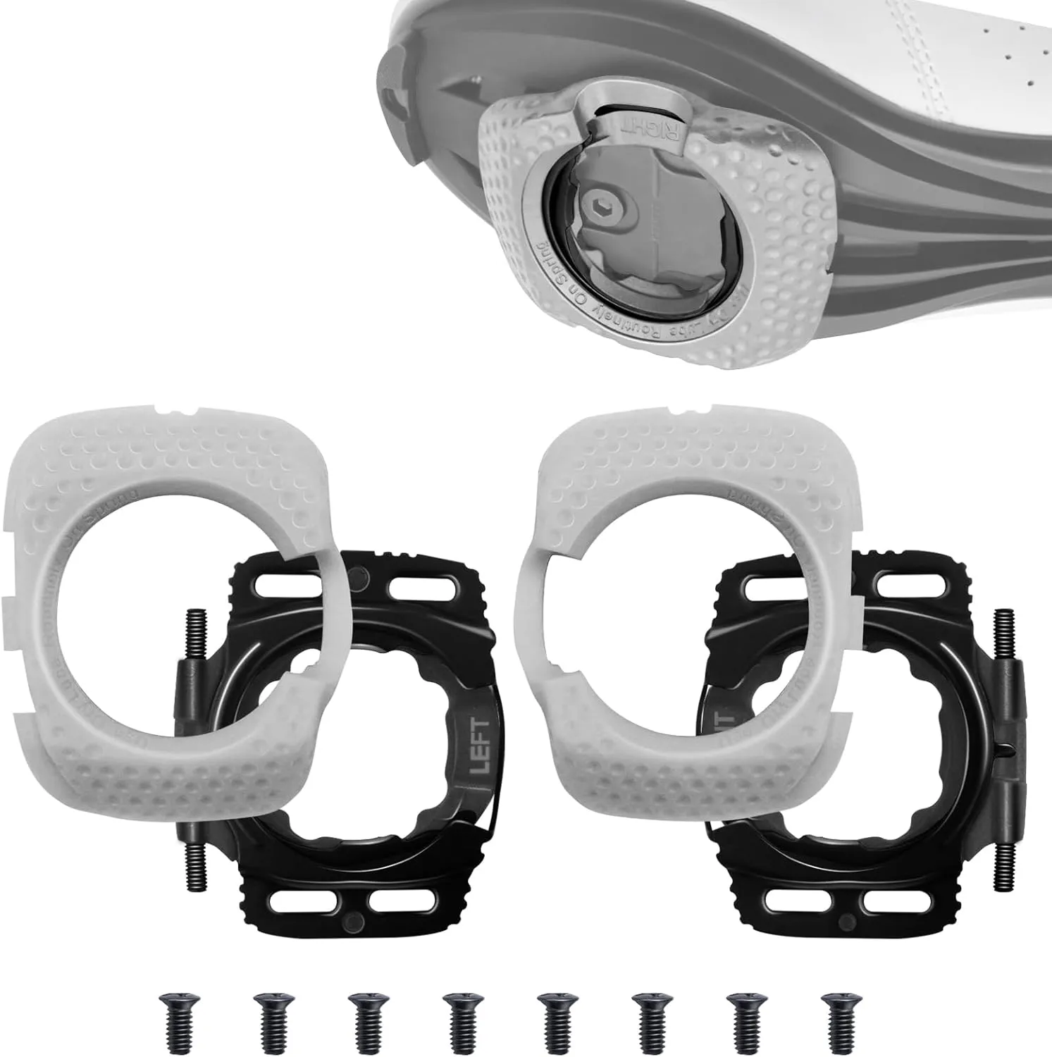1 Pair Quick Release Cycling Shoes Cleats Self-Locking Pedal Aerodynamic for Wahoo for SpeedPlay for Zero (Light Grey)
