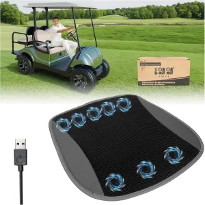 10L0L Golf Cart Cooling Seat Cushion with 8 Fans - Universal for Yamaha EZGO Club Car, 3-Speed Ventilated Seat Pad, USB-Powered with Ice Silk Fabric & Turbo Airflow Design