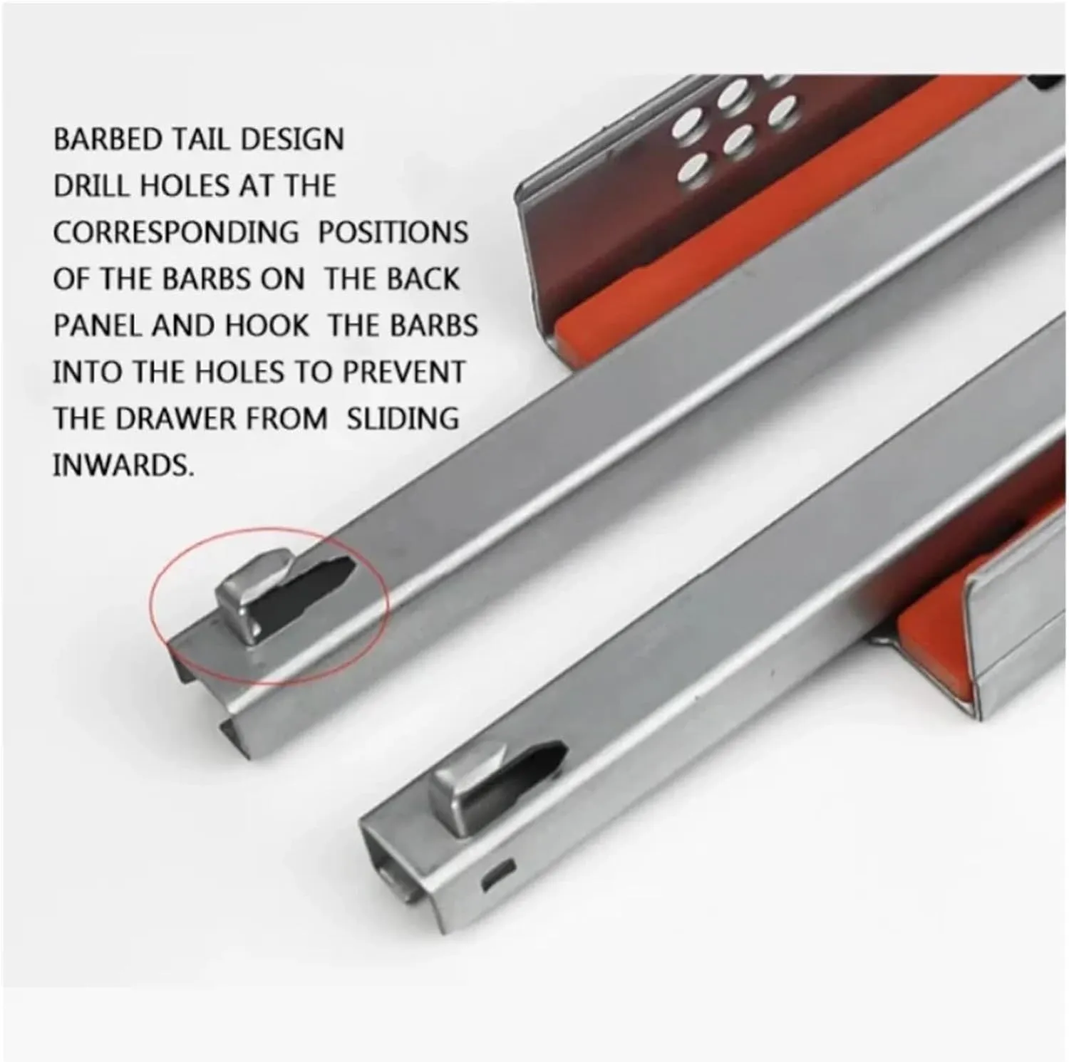 1Pair/ Lot Rebound Press Push to Open Under Mount Furniture Kitchen Bath Drawer Slide Rail Runner 25KG(16inches 400MM)