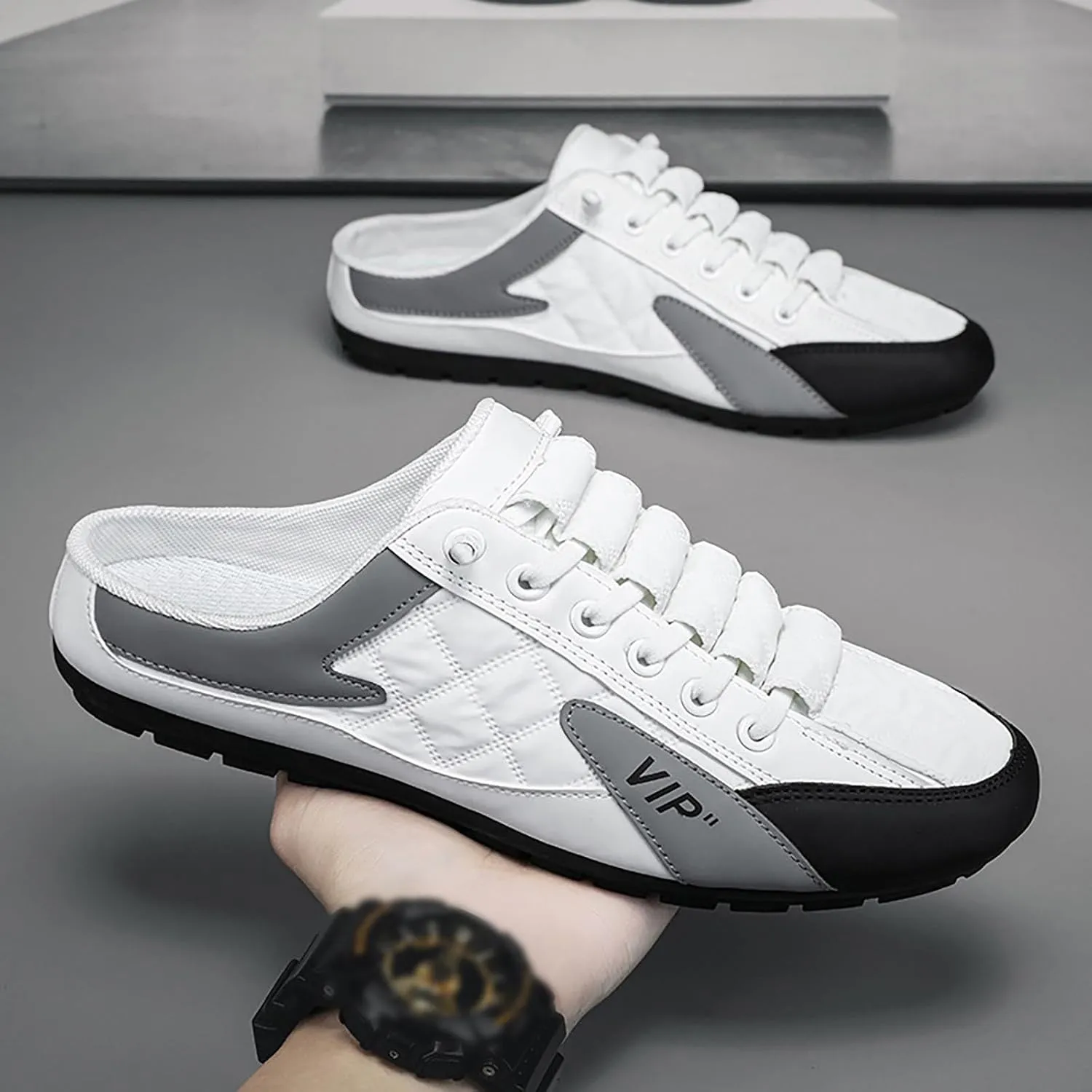 2023 Men's New Spring And Autumn Fisherman's Shoes Slip On Shoes Mens Suede Shoes Casual Cushion Mesh Trendy Slip on