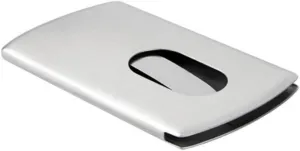 2Pcs Stainless Steel Business Card Holders with Slide Out Design Brushed Finish for Credit and Id Cards Sleek Silver Color Compact