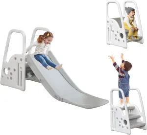 3 in 1 Toddler Slide Large Play Climber PlaySet with Extra Long Slipping Slope Indoor Slide Kids Slide Toddler Playground Toddler Slide Outdoor Toys for Toddlers (White)