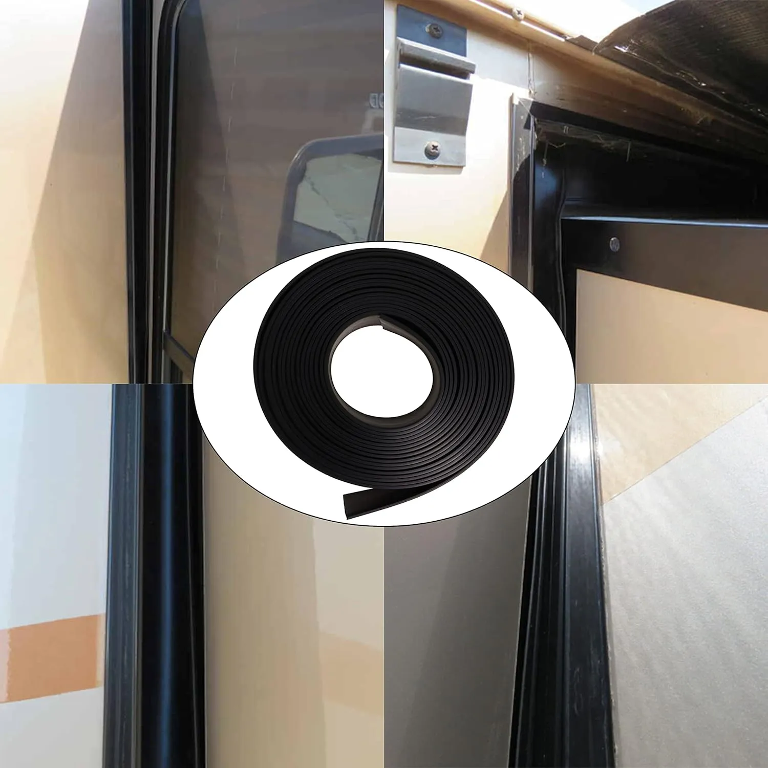 4 Inch RV Slide Out Seal, RV Slide Out Weather Stripping Wiper Seals with Adhesive Tape 30 Ft Truck Black Rubber Stripping for Keeping Out Noise and Weather, Camper Rubber Slide Out Seal
