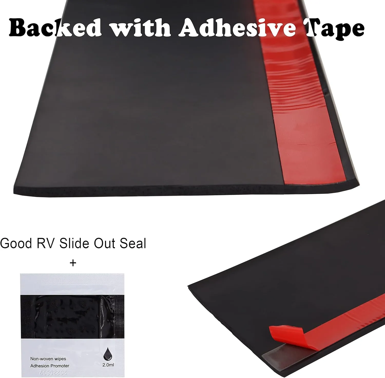 4 Inch RV Slide Out Seal, RV Slide Out Weather Stripping Wiper Seals with Adhesive Tape 30 Ft Truck Black Rubber Stripping for Keeping Out Noise and Weather, Camper Rubber Slide Out Seal