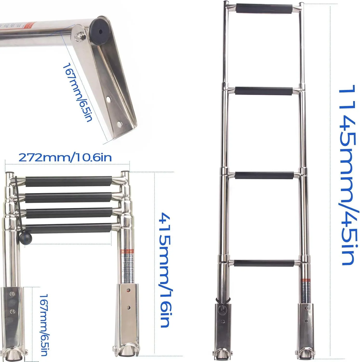 4-Step Boat Ladder - Over Platform Telescoping Ladders