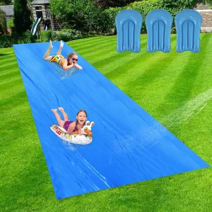 40 x 7.2Ft Slip and Slide for Adults with 3 Bodyboards, Extra Long Heavy Duty Slip n Slide Backyard, Lawn Big Water Slide Tarp for Adults