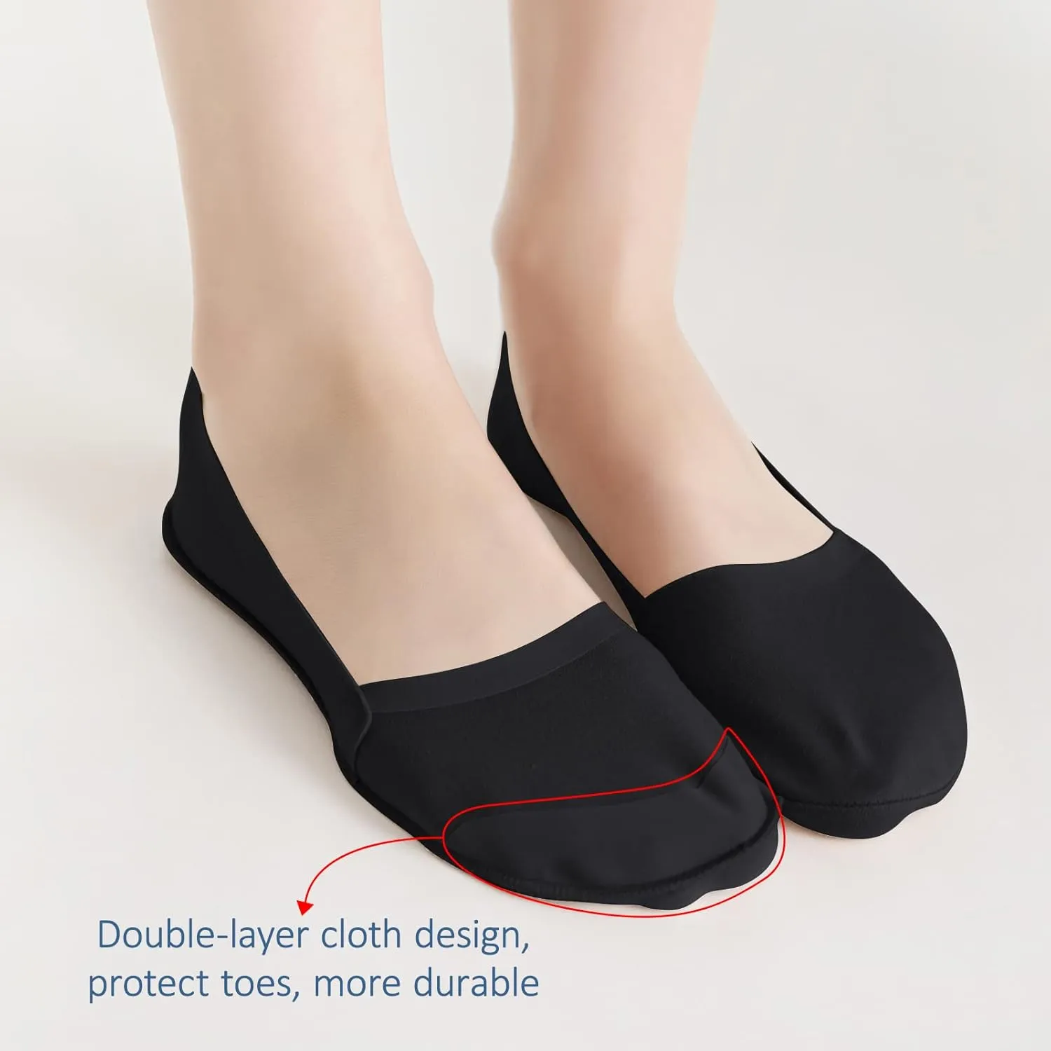 5/6 Pairs No Show Socks Womens Low Cut Liner Non Slip Invisible Hidden Socks for Womens Girls Flat Socks