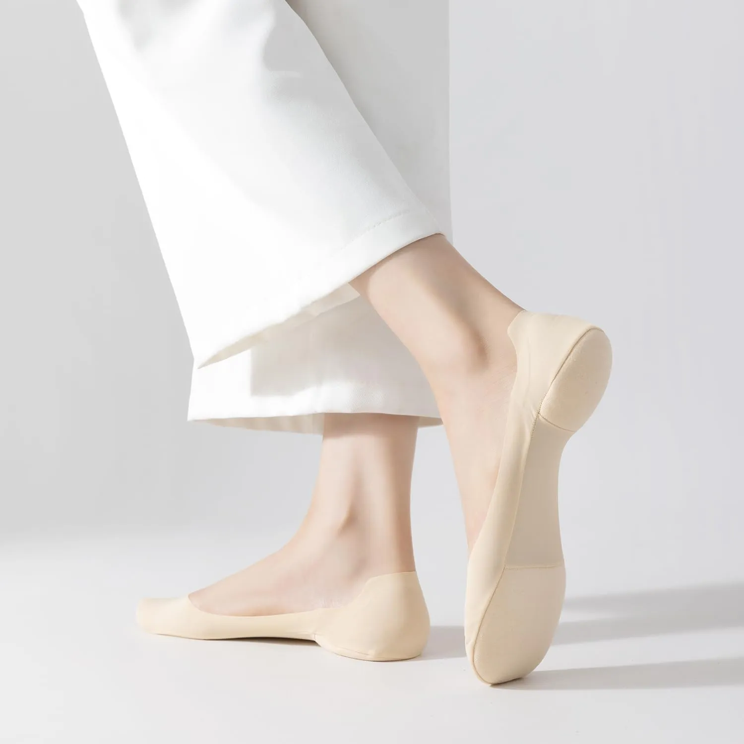 6 Pair Ultra Low Cut Invisible Womens No Show Socks With Padding For Flats Loafer, Size 5-7,8-10.5,11-13,