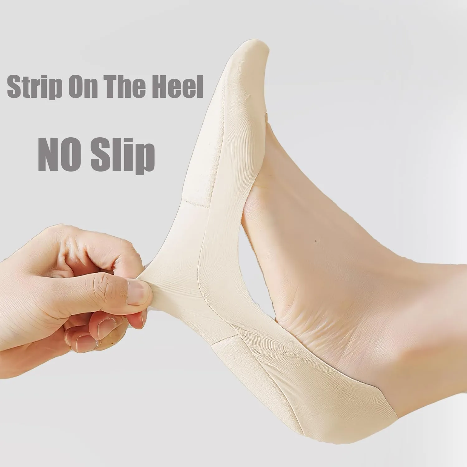 6 Pair Ultra Low Cut Invisible Womens No Show Socks With Padding For Flats Loafer, Size 5-7,8-10.5,11-13,