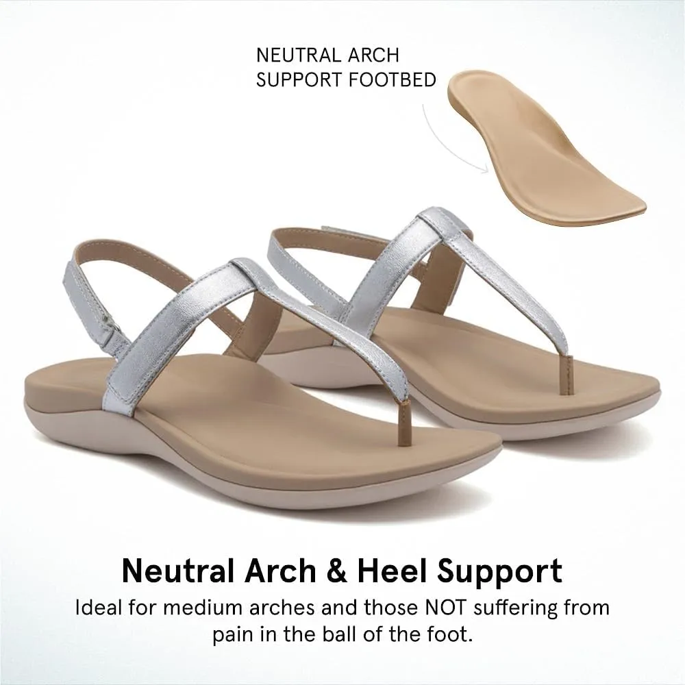 ABEO Oasis T-Strap Sandals For Women | Arch Support Sandals | Built-In Orthotic Insole | Plantar Fasciitis Pain Relief