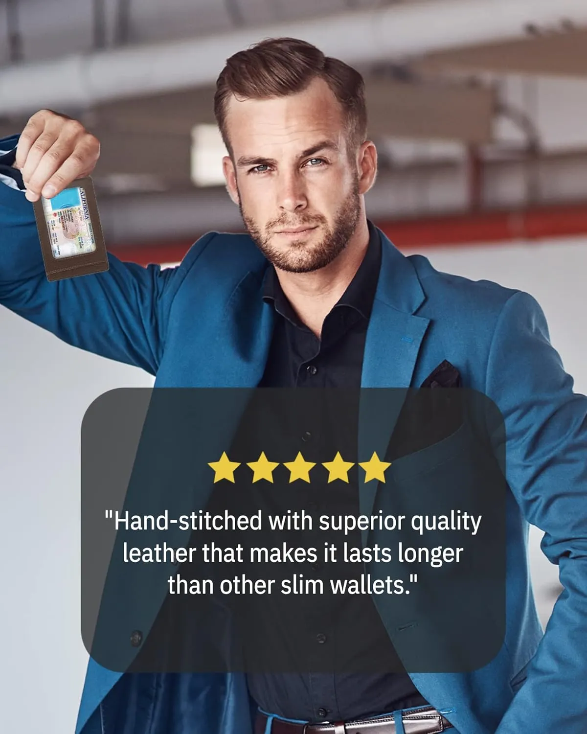 Access Denied Slim Minimalist Wallets For Men & Women - Leather Front Pocket Thin Mens Wallet RFID Credit Card Holder Gifts For Men