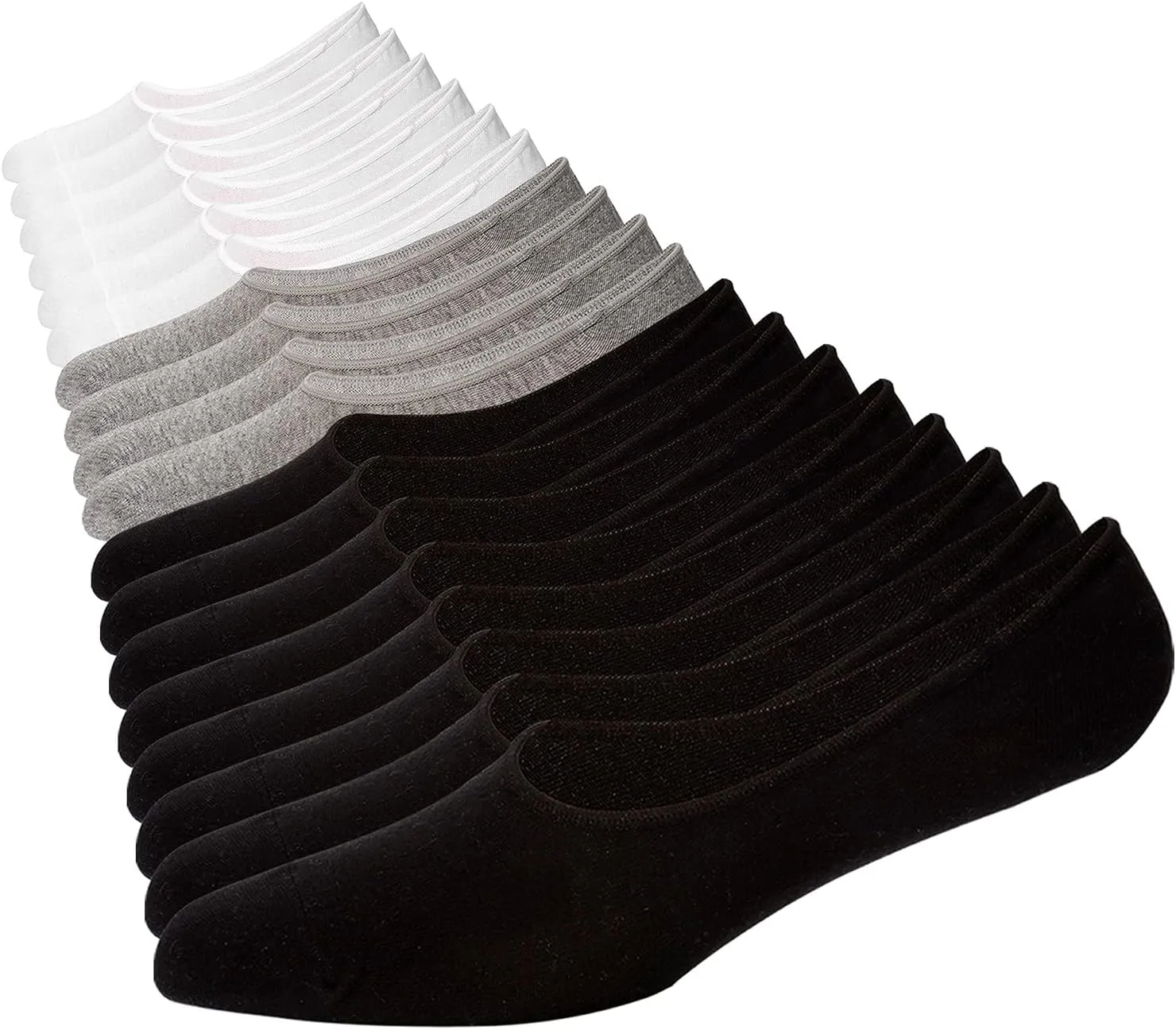 ADFOLF 9 Pack Mens No Show Socks Casual Low Cut Thin Loafers Non Slip Boat Liners