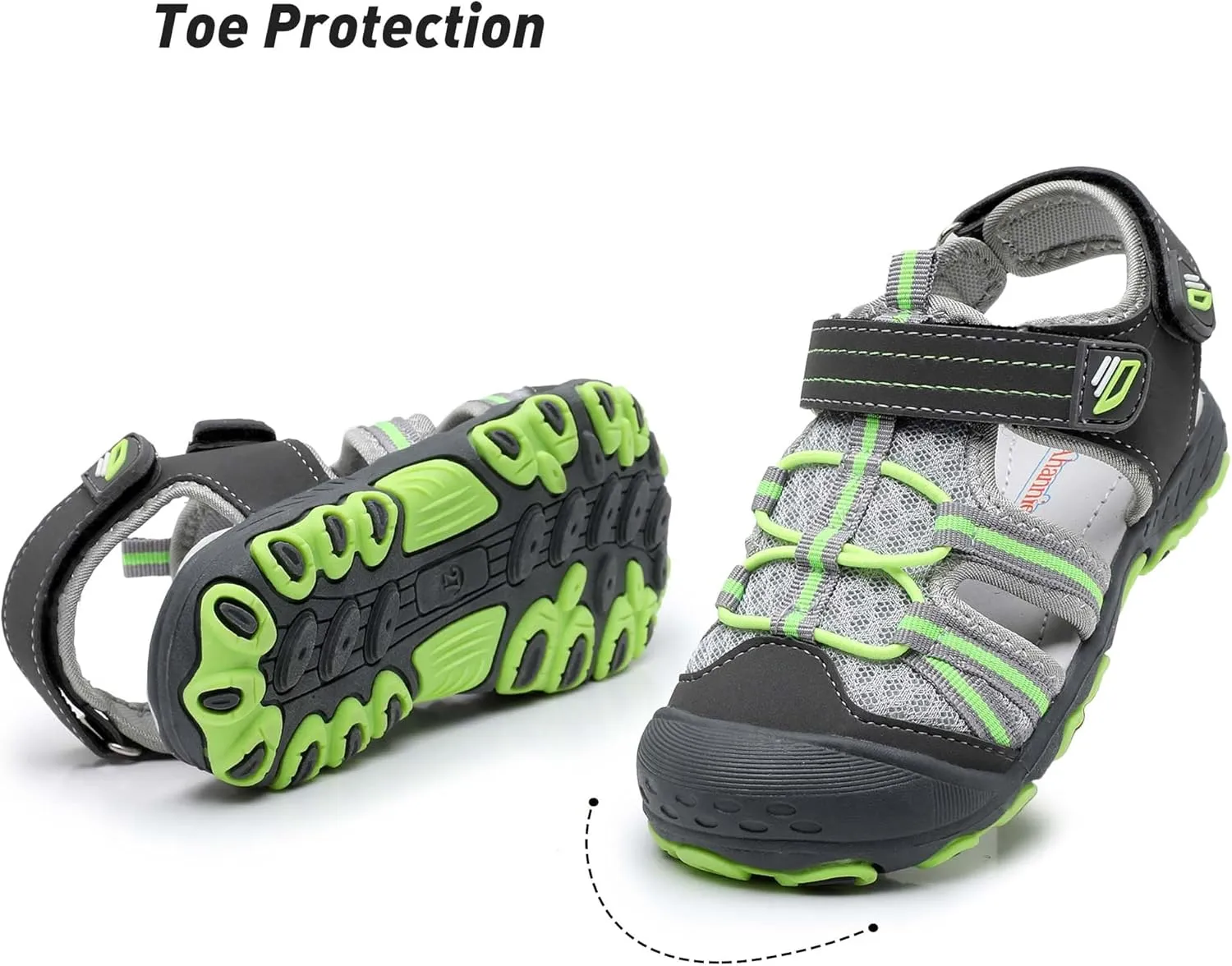 Ahannie Boys Girls Outdoor Sport Sandals,Kids Closed Toe Beach Sandals, Toddler Summer Shoes