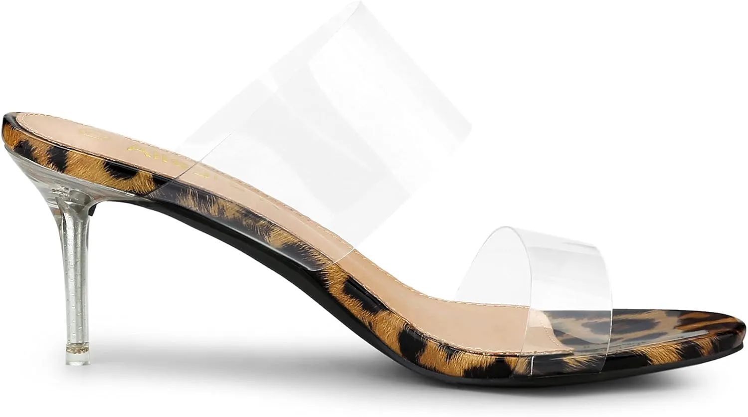 Allegra K Women's Clear Slide Stiletto Heel Clear Sandals