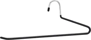 Amazon Basics Trouser/Slack Hangers Easy Slide Organizers, 30-Pack, Metal, Rubber, Black/Silver