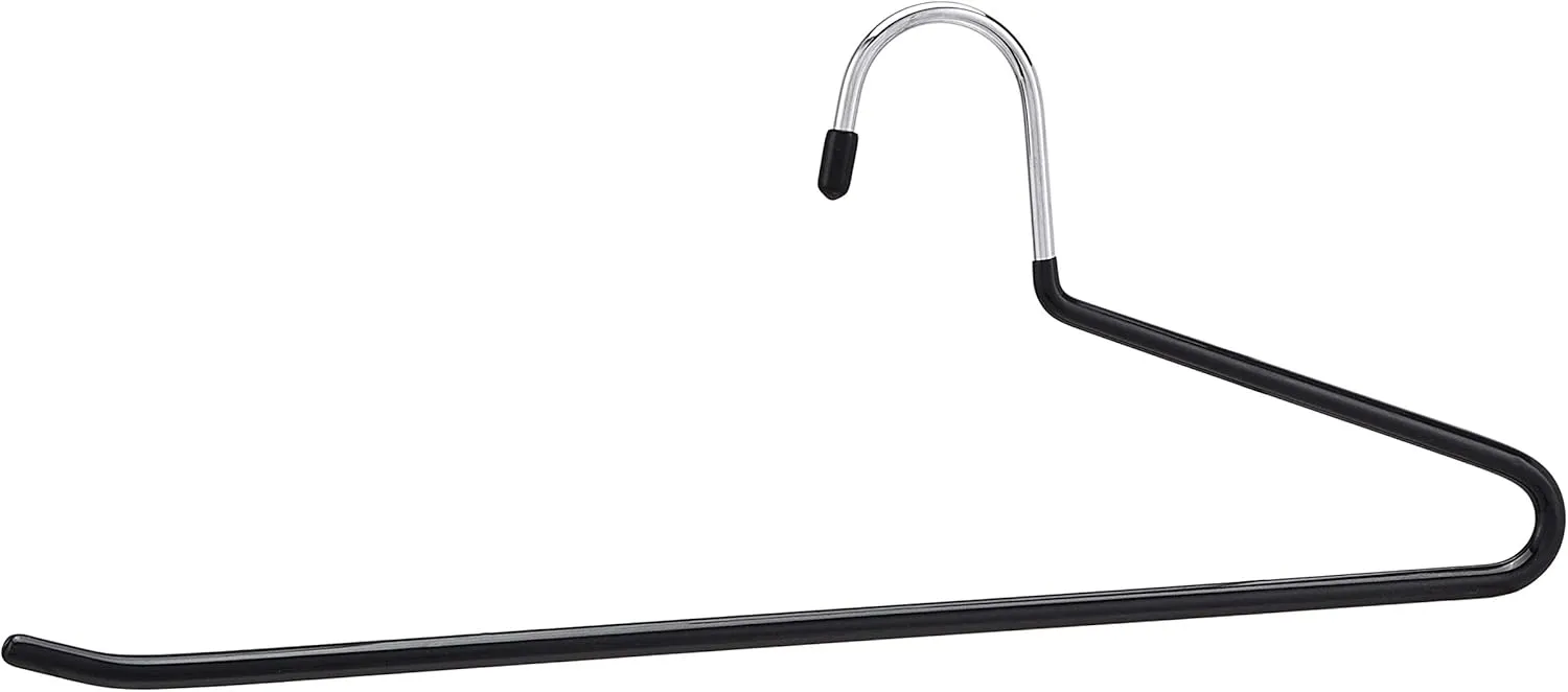 Amazon Basics Trouser/Slack Hangers Easy Slide Organizers, 30-Pack, Metal, Rubber, Black/Silver