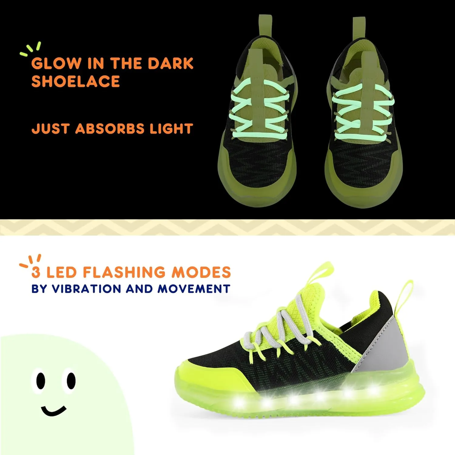 AMZZPIK LUMIKICK Light Up Shoes for Boys Girls Kids Tennis Sneakers Walking Led Glow Shoe for Toddler