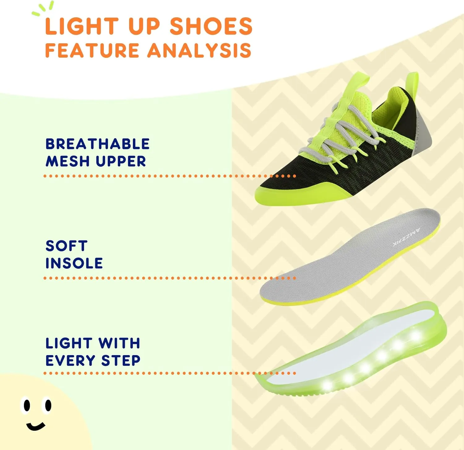 AMZZPIK LUMIKICK Light Up Shoes for Boys Girls Kids Tennis Sneakers Walking Led Glow Shoe for Toddler