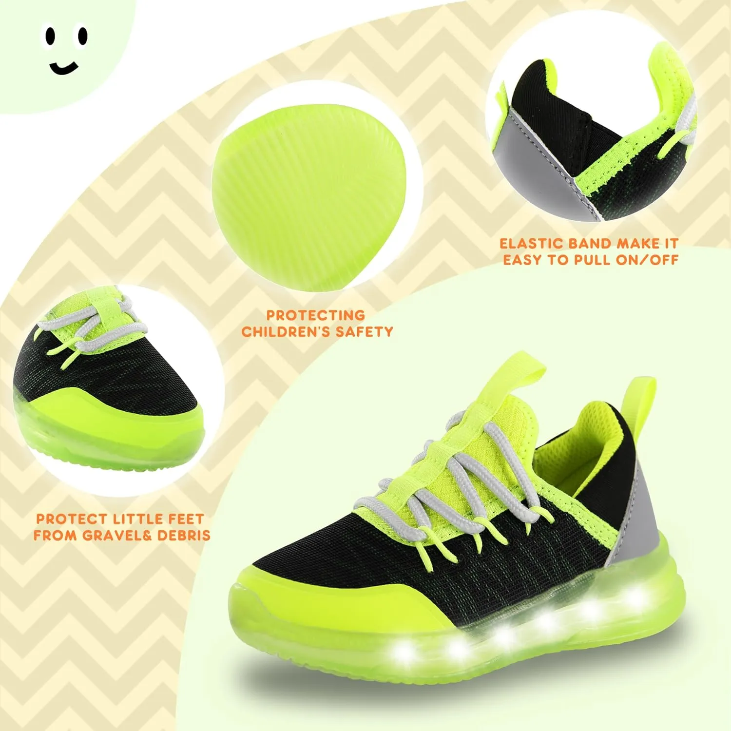 AMZZPIK LUMIKICK Light Up Shoes for Boys Girls Kids Tennis Sneakers Walking Led Glow Shoe for Toddler