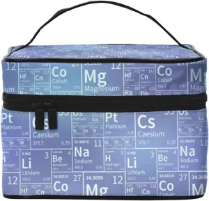 Augenstern Cosmetic Bag Organizer Chemical Periodic Table Funny Travel Makeup Case Toiletry Bag With Handle