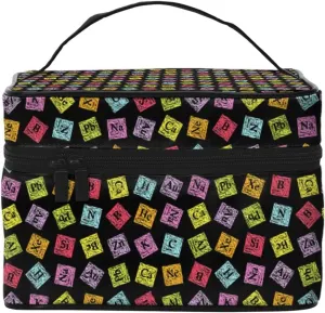 Augenstern Cosmetic Bag Organizer Chemistry Turvy Periodic Funny Travel Makeup Case Toiletry Bag With Handle