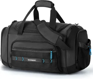 BAGSMART Gym Bag for Men & Women, Sports Travel Duffel Bag Carry-on Bag, Lightweight Weekend Overnight Bag with Shoe Compartment & Wet Pocket, Water-resistant Workout Duffle Bag for Travel Gym -Black
