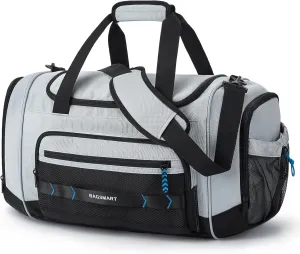 BAGSMART Sports Gym Bag, 37L Travel Duffel Bag Carry-on Bag, Lightweight Weekend Overnight Bag with Shoe Compartment & Wet Pocket, Water-resistant Workout Duffle Bag for Travel Gym- Grey