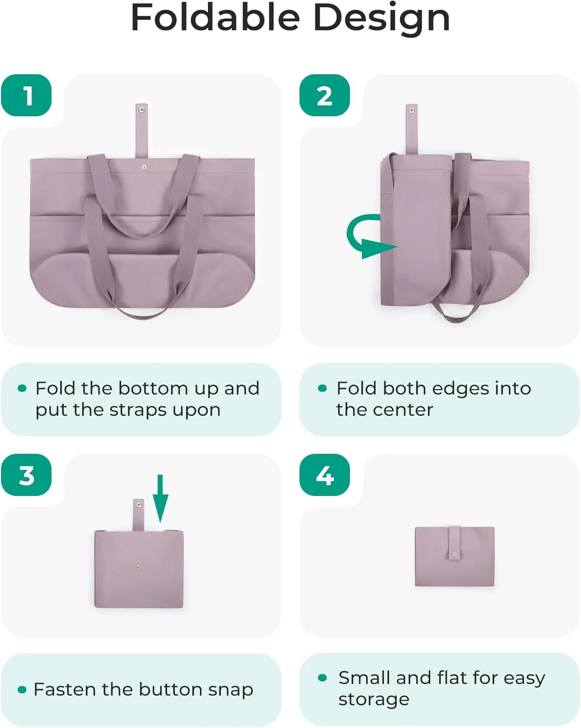 BAGSMART Tote Bag for Women, Foldable Tote Bag With Zipper Travel Large Shoulder Bag Handbag for Work-16.5''l X 6''wx 14''h