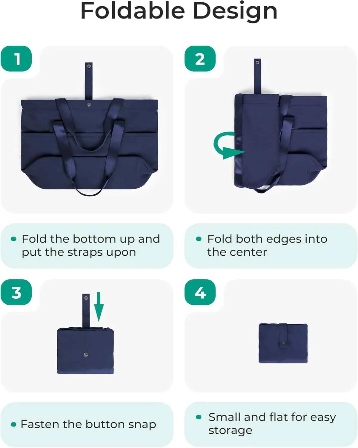 BAGSMART Tote Bag for Women, Foldable Tote Bag With Zipper Travel Large Shoulder Bag Handbag for Work-16.5''l X 6''wx 14''h