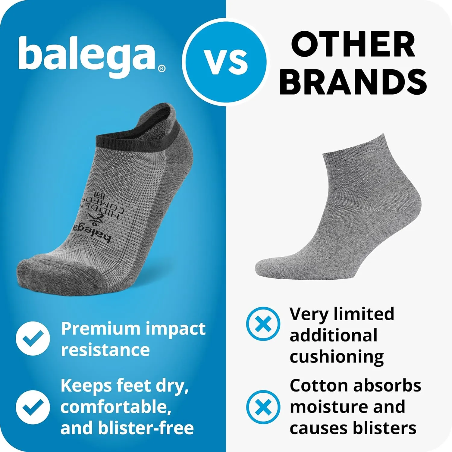 Balega Unisex Adult Hidden Comfort Performance No Show Athletic Running Socks (1 Pair)
