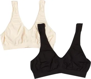 Bali Women's X1J3 Comfort Revolution Microfiber Crop Bra - 2 Pack