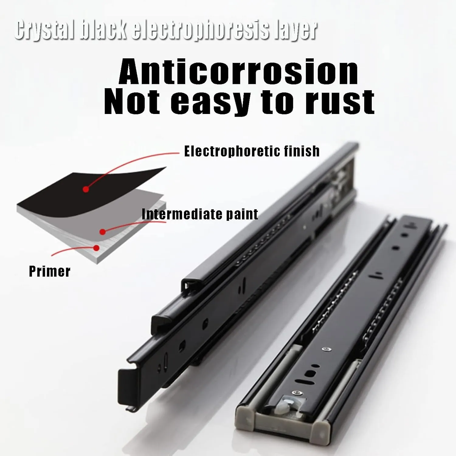 Ball bearing drawer slides , full extension sliding rail, three buffer static tracks, anticorrosive and rust, abrasion and stable, study, kitchen, wardrobe orbit, load -bearing 30kg ( Size : 55cm )