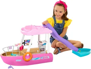 Barbie Dream Boat Playset with 20  Ocean-Themed Accessories Sized to Fashion Dolls Including Pool, Slide & Dolphin