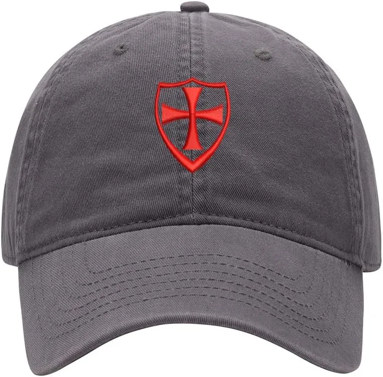 Baseball Cap Men Maltese Cross with Shield Embroidered Washed Cotton Dad Hat Baseball Caps