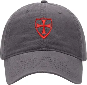 Baseball Cap Men Maltese Cross with Shield Embroidered Washed Cotton Dad Hat Baseball Caps