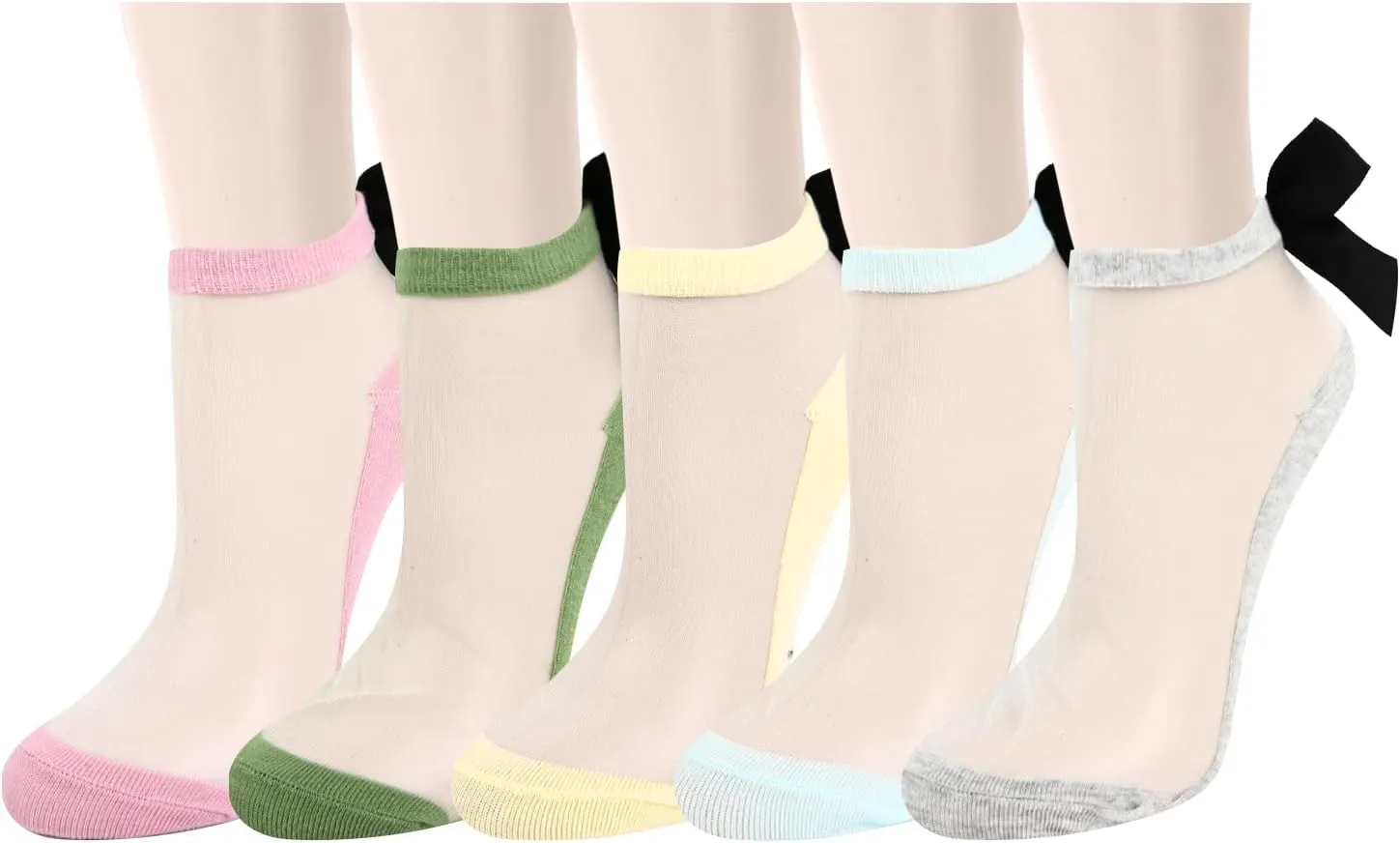 Benefeet Sox Sheer Ankle Socks Womens Girls Thin Lace Nylon Short Socks Crystal Glass Transparent Summer Liner Sock