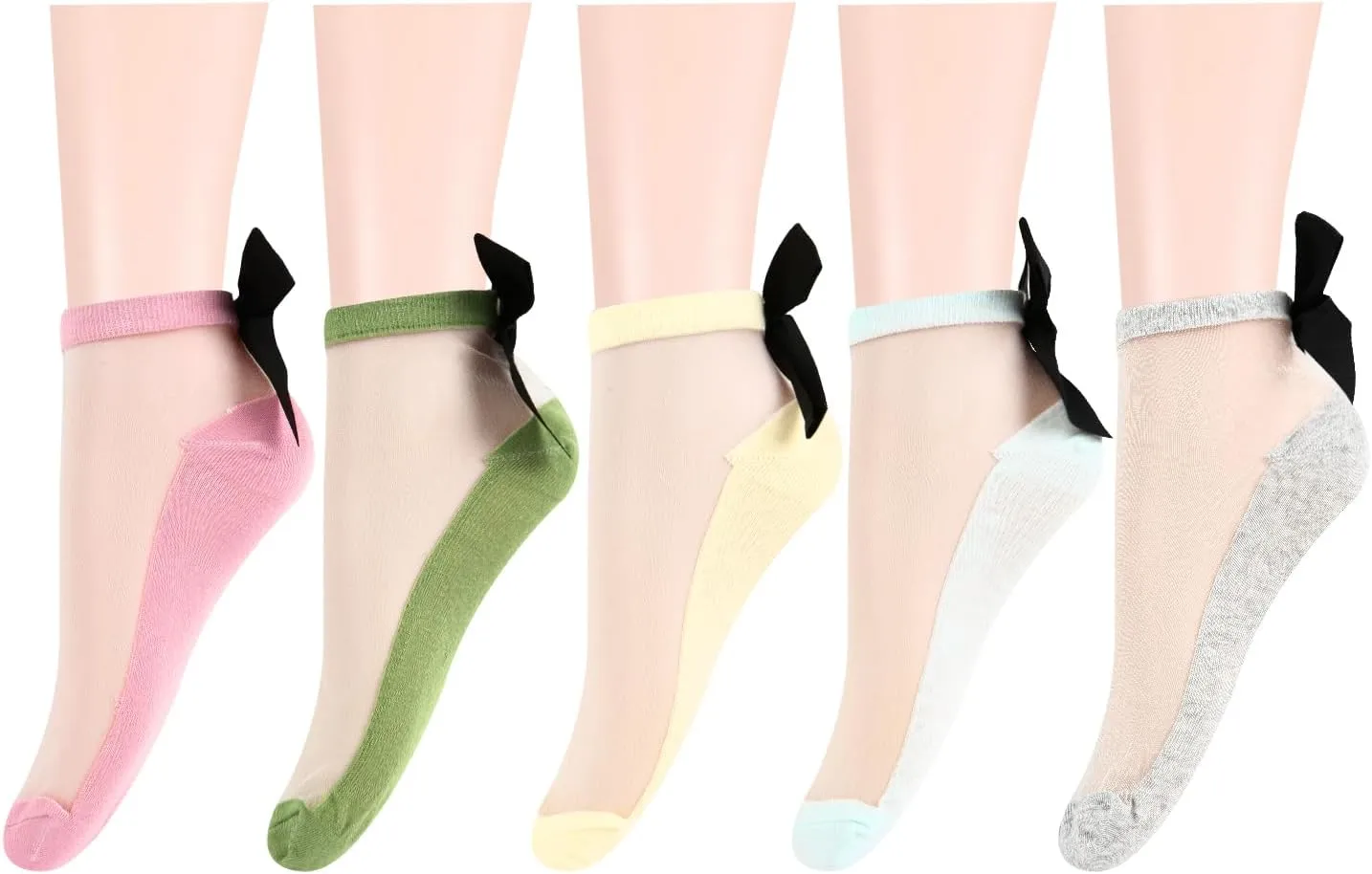 Benefeet Sox Sheer Ankle Socks Womens Girls Thin Lace Nylon Short Socks Crystal Glass Transparent Summer Liner Sock
