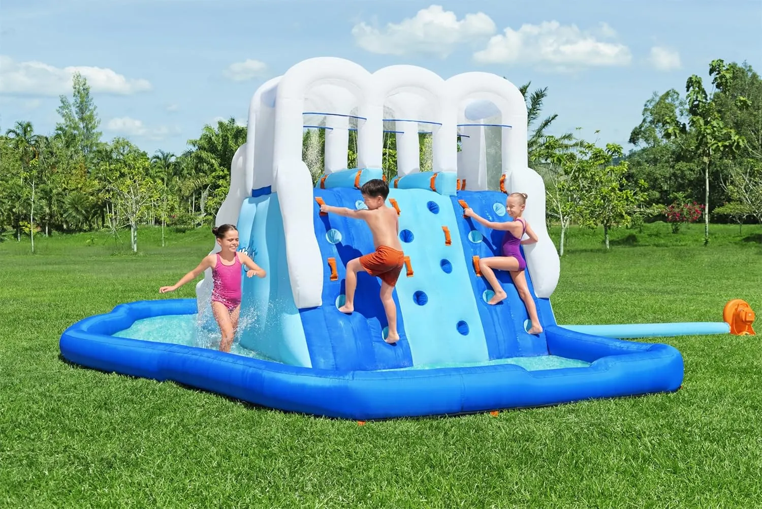 Bestway H2OGO! Tidal Trifecta Kids Inflatable Water Park | Inflatable Triple Slide and Splash Pool | Great for Kids Ages 5 and Up