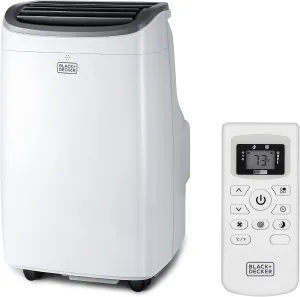 BLACK DECKER 10,000 BTU Portable Air Conditioner for Rooms up to 450 Sq. with Remote Control, White