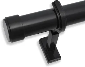 BlastHome® Luxury 3 ft Custom Curtain Rod – 1 1/4" Large Diameter – Premium Brackets & Endcaps – Nonadjustable Rods Connect for a Seamless Look – Tuxedo Black Finish