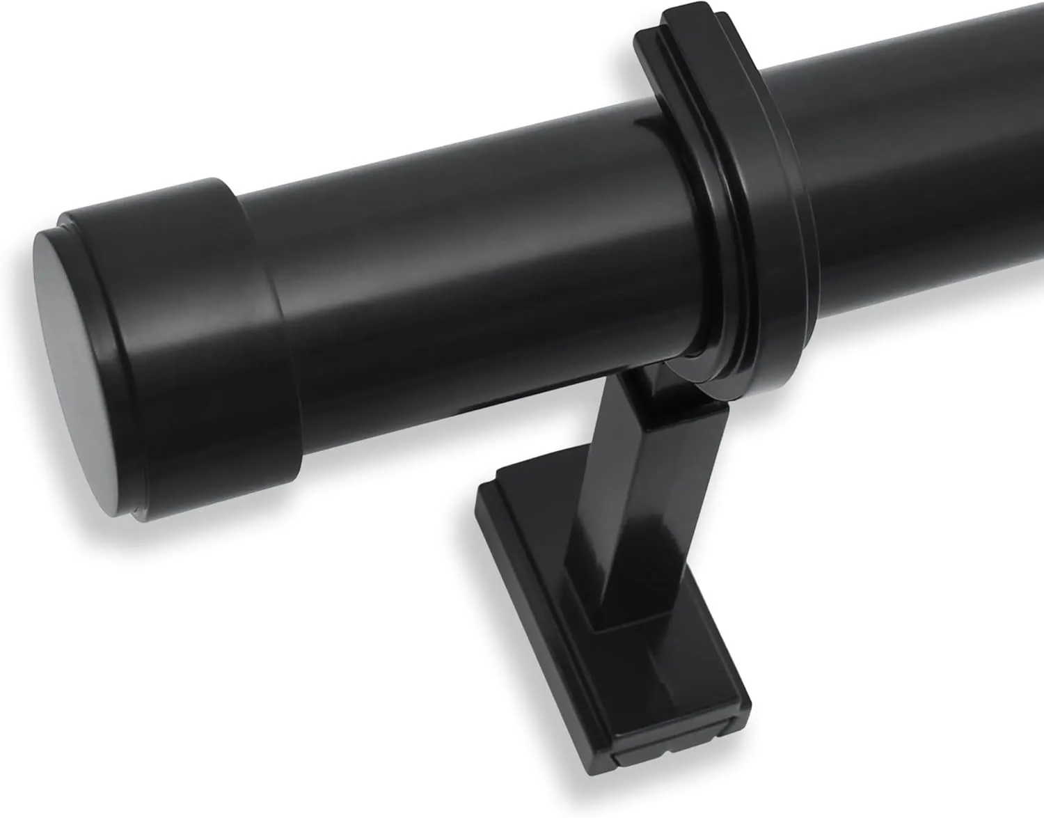 BlastHome® Luxury 3 ft Custom Curtain Rod – 1 1/4" Large Diameter – Premium Brackets & Endcaps – Nonadjustable Rods Connect for a Seamless Look – Tuxedo Black Finish