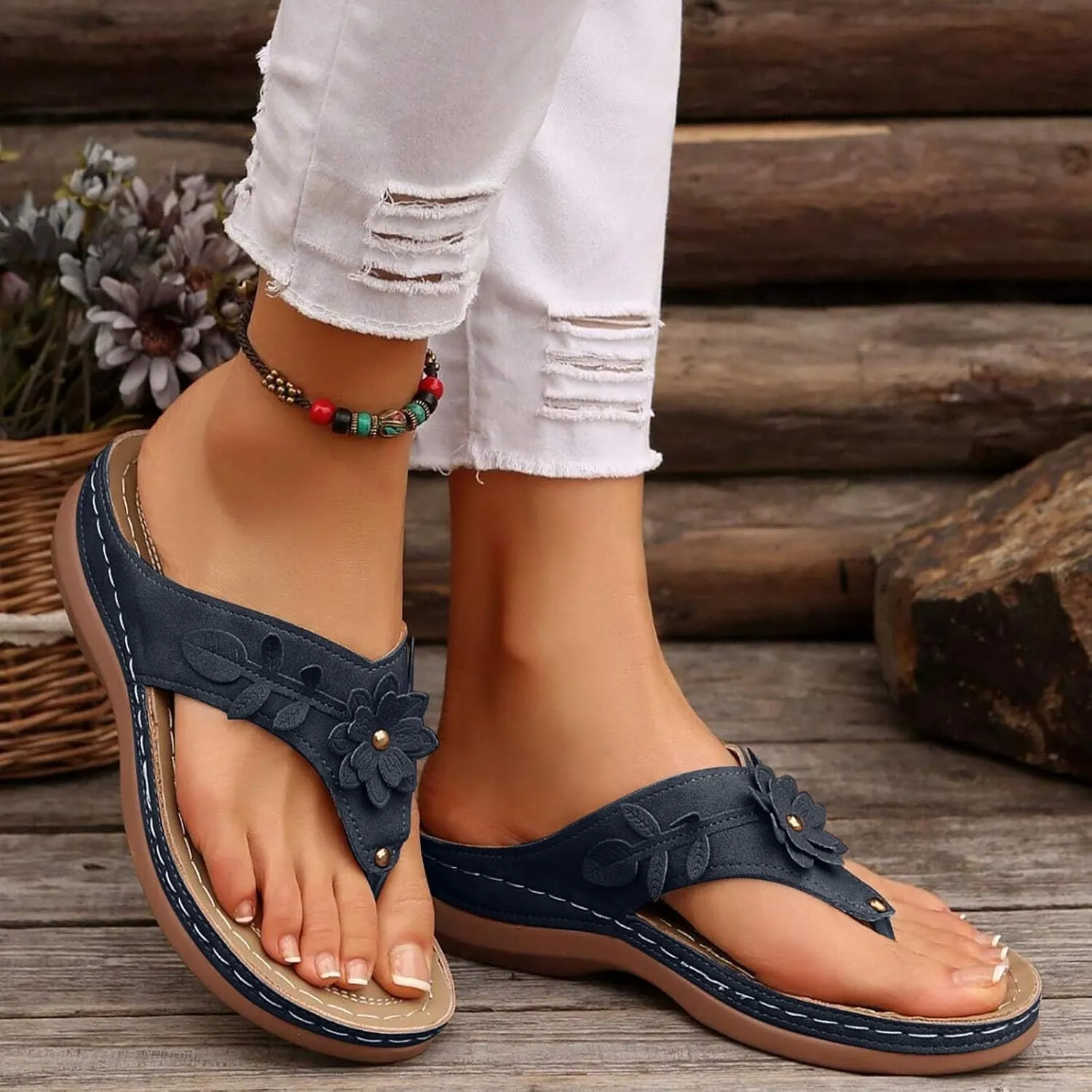Breathable Mesh Sandals Women, Arch Support Wedge Flip Flops, Summer 2025 Comfortable Dressy Casual Beach Slippers