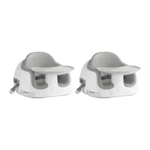 Bumbo Baby Toddler Adjustable 3 in 1 Multi Seat High Chair & Booster Seat with Removable Tray and Buckle Strap for Toddlers 1 to 3, Cool Gray (2 Pack)