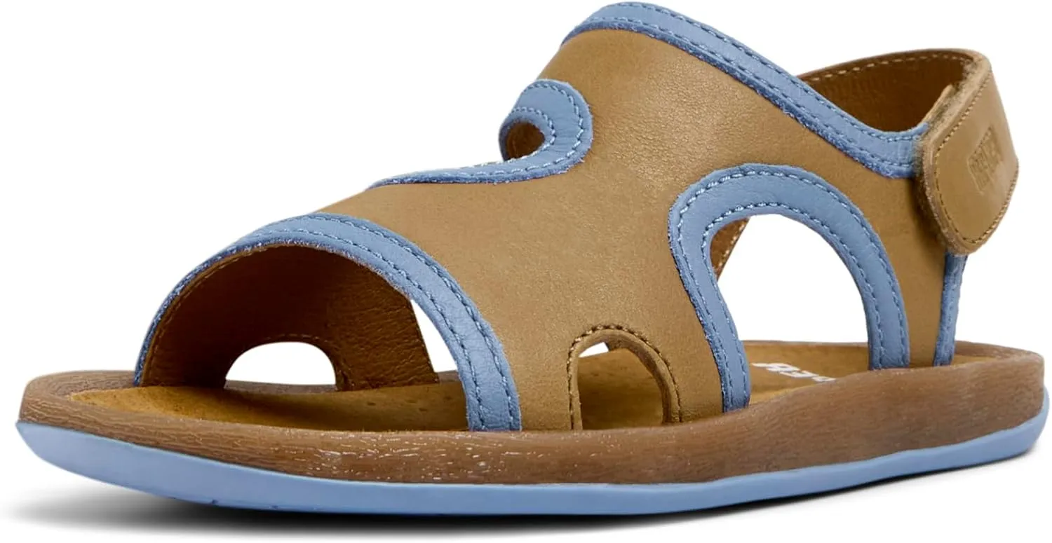 Camper Kids Girls Fashion 2-Strap Sandal, Brown 001, 2 Little Kid