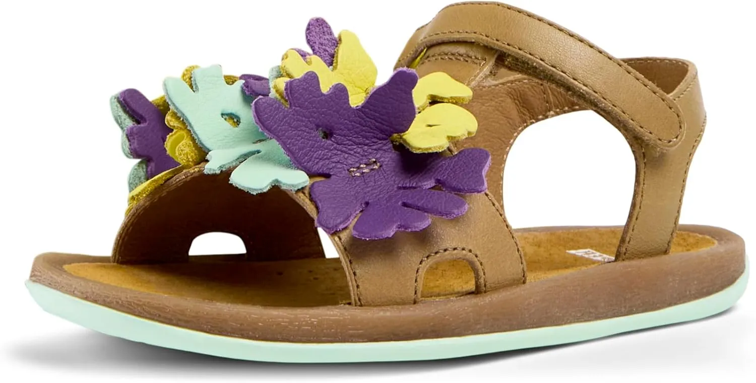 Camper Kids Girls Fashion T-Strap Sandal, Multicolor 001 TWS, 3.5 Big Kid