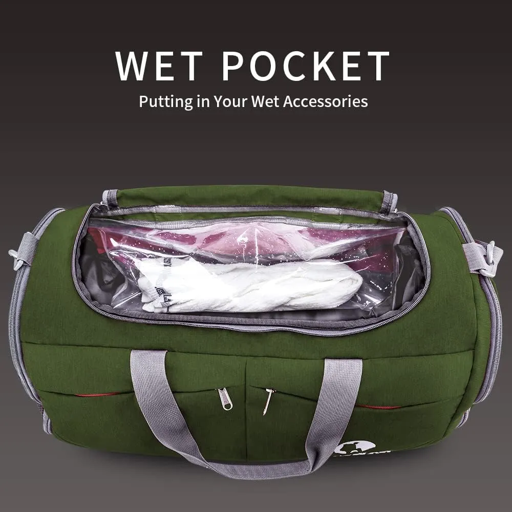 Canway Sports Gym Bag, Travel Duffel bag with Wet Pocket & Shoes Compartment for men women, 45L/40L, Lightweight