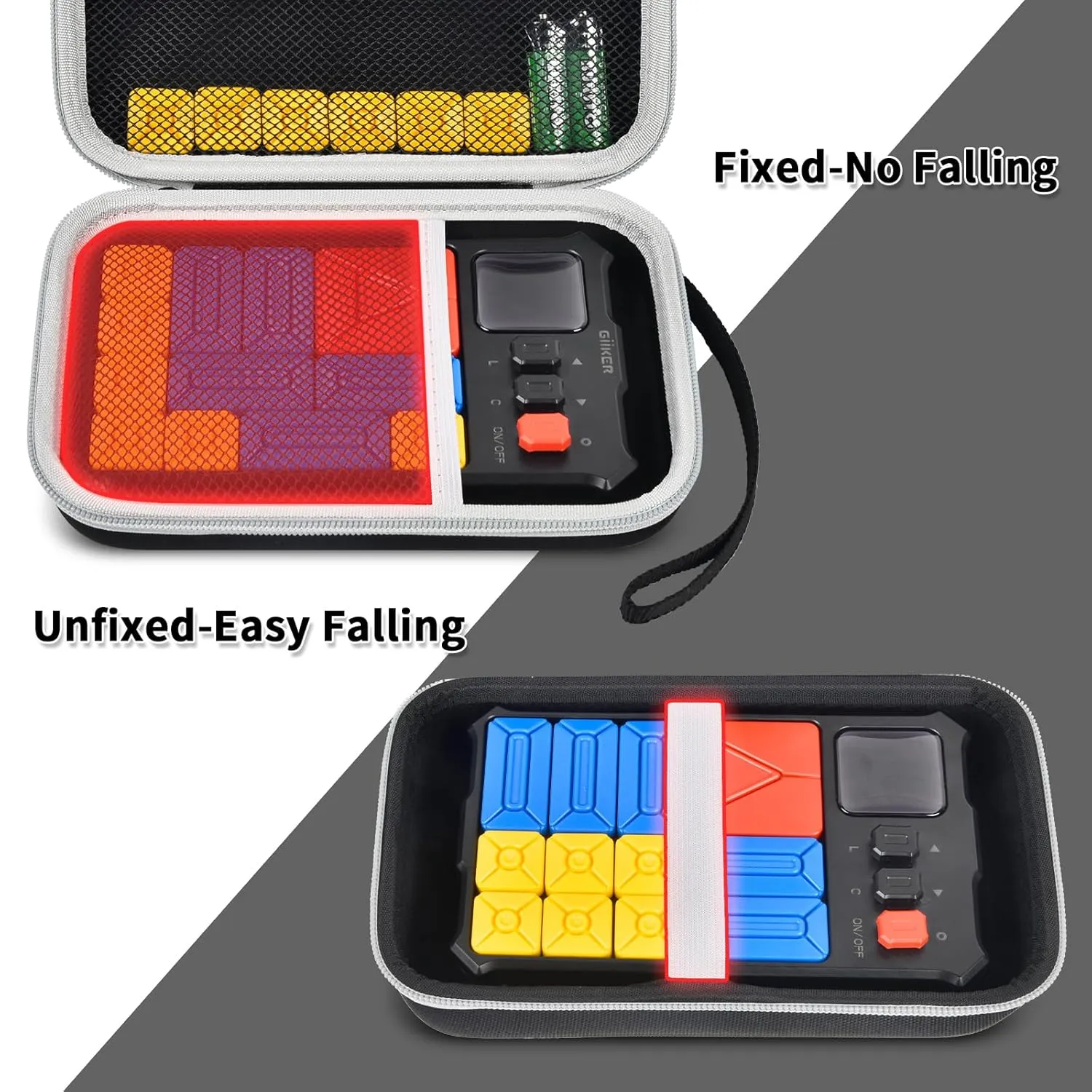 casmilee Case Compatible with Giiker Super Slide Brain Games, Brain Teaser Puzzles Organizer Storage Bag, Flow Slider Puzzle Game Holder (Black)