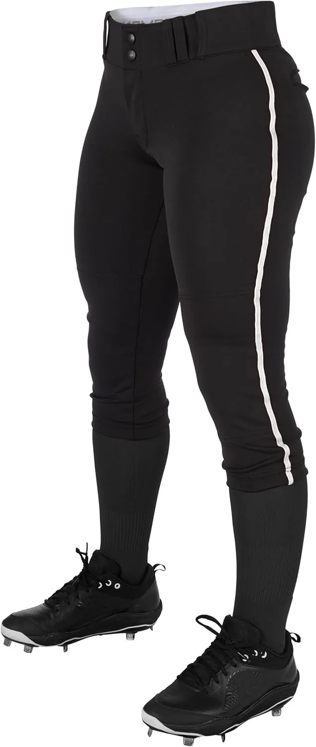 CHAMPRO Women's Tournament Low Rise Softball Pants with Side Piping